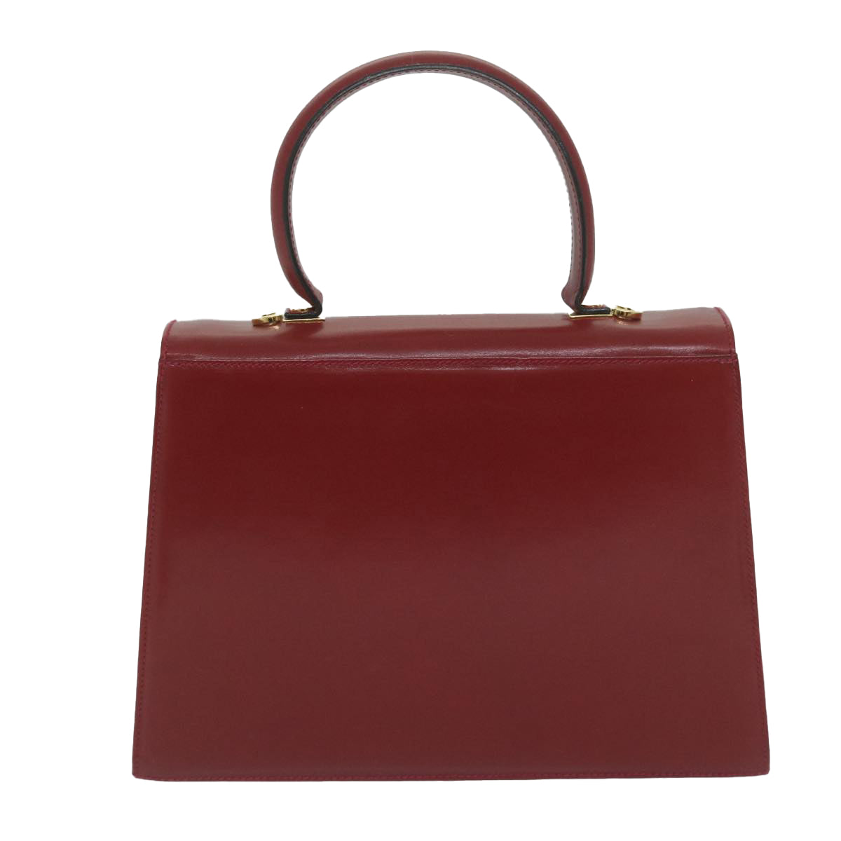 Salvatore Ferragamo Gancini Hand Bag Leather 2way Red Auth 61396 - 0