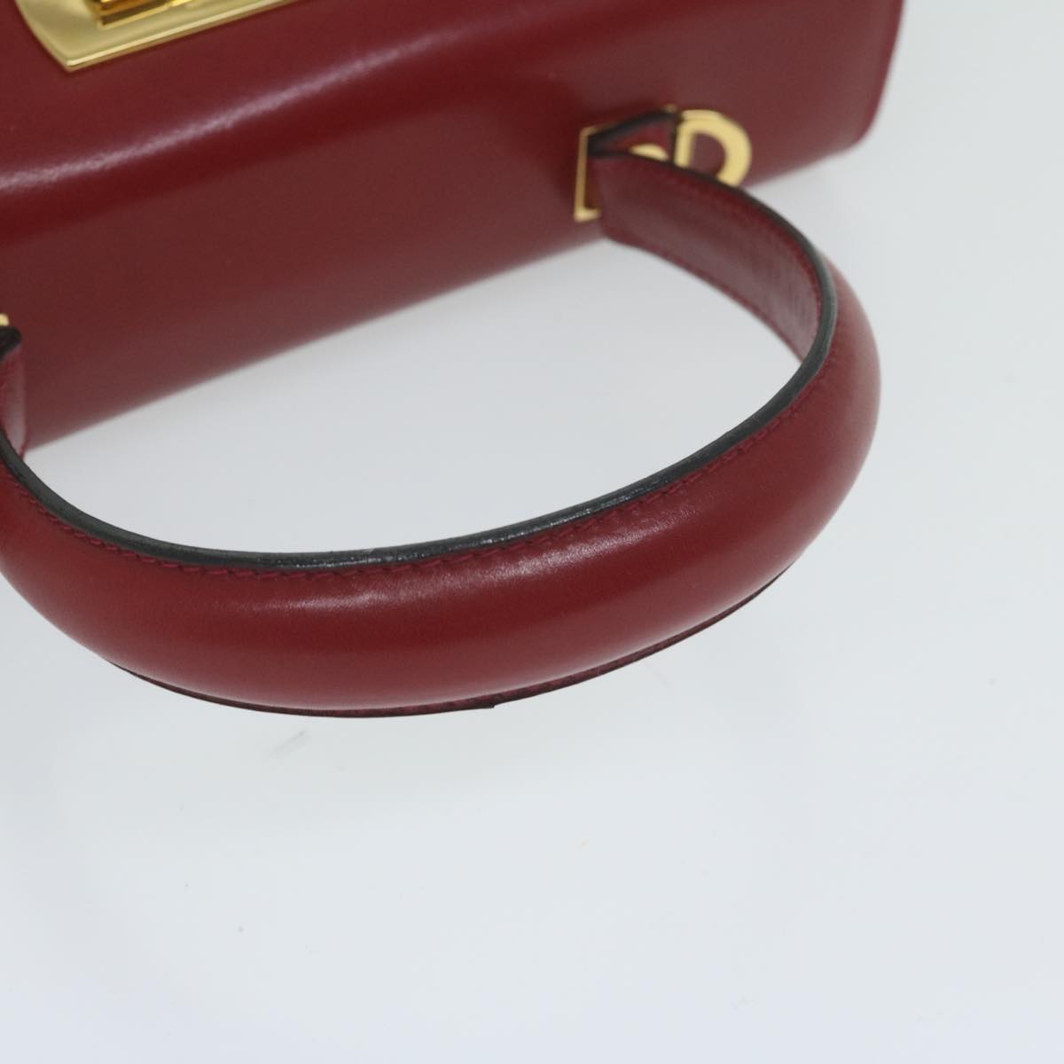 Salvatore Ferragamo Gancini Hand Bag Leather 2way Red Auth 61396
