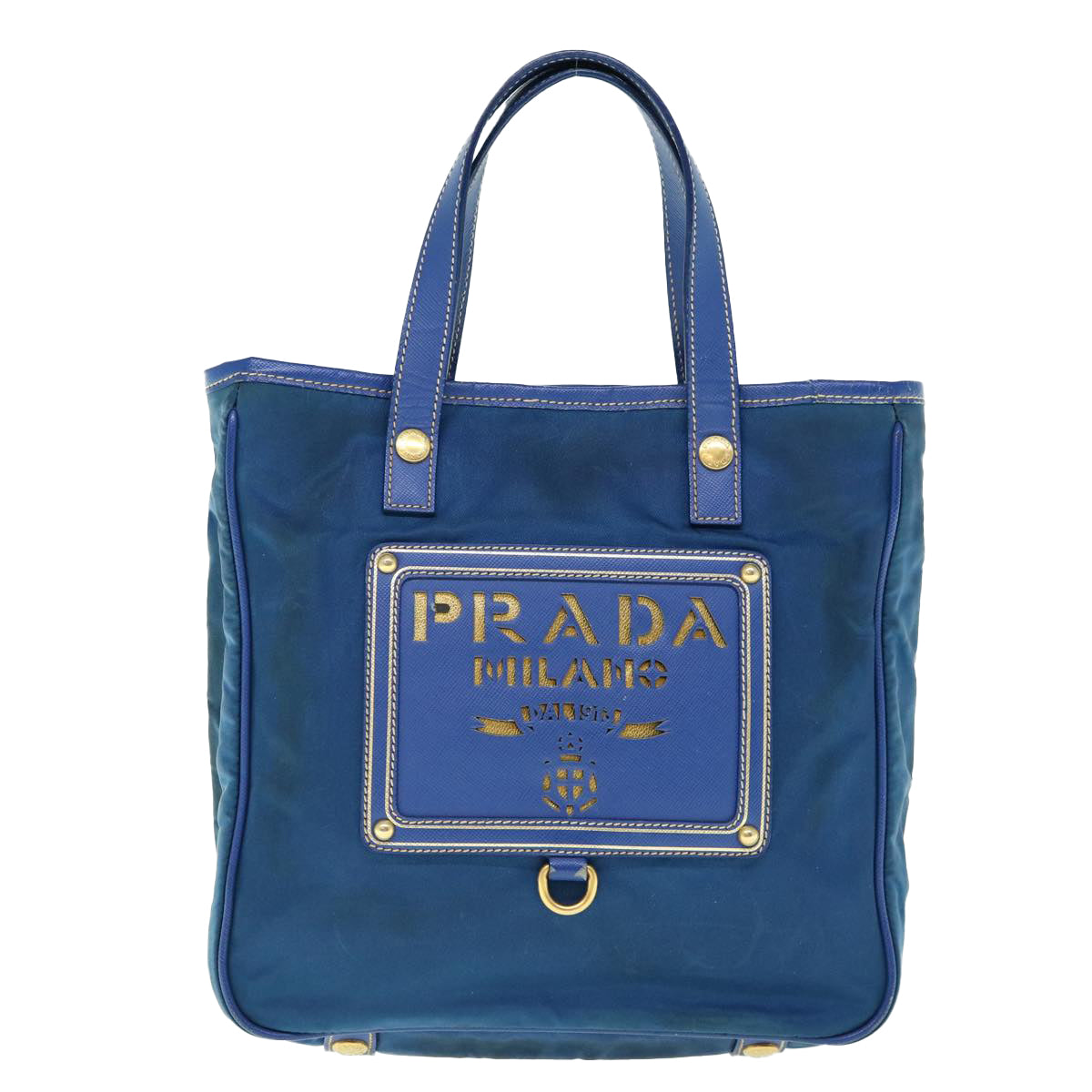 PRADA Hand Bag Nylon 2way Blue Auth 61403