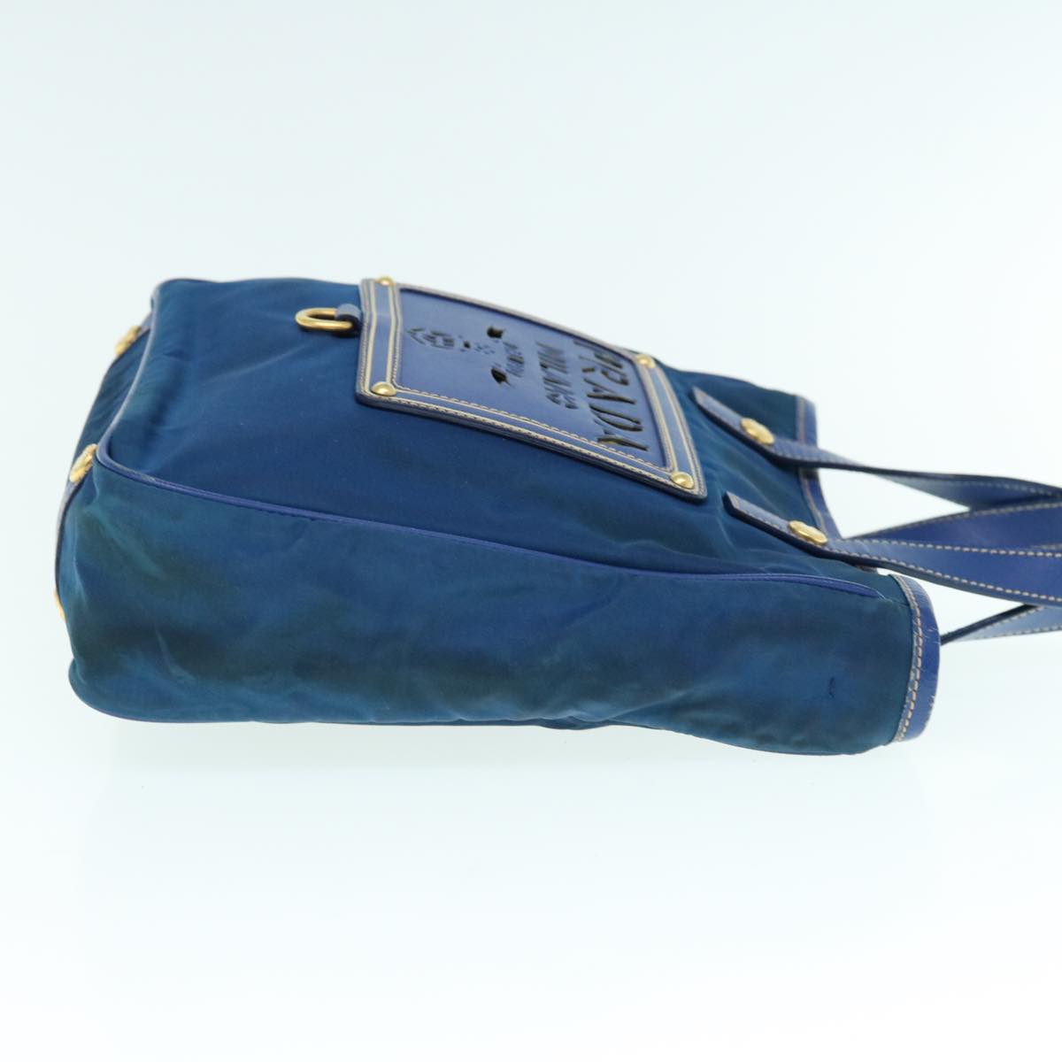 PRADA Hand Bag Nylon 2way Blue Auth 61403