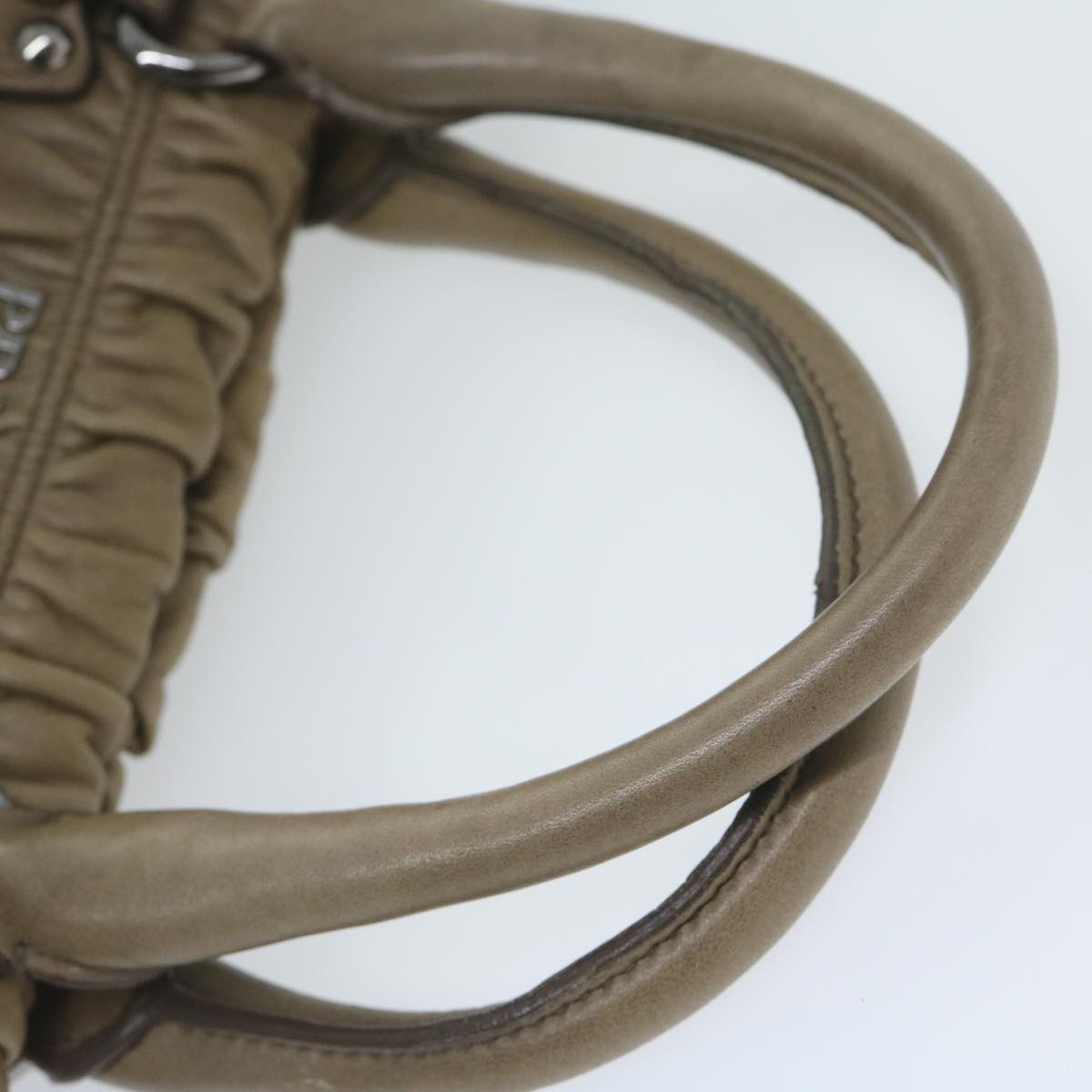 PRADA Hand Bag Leather 2way Brown Auth 61416