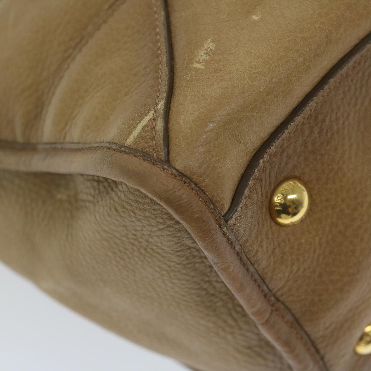PRADA Hand Bag Leather 2way Brown Auth 61418