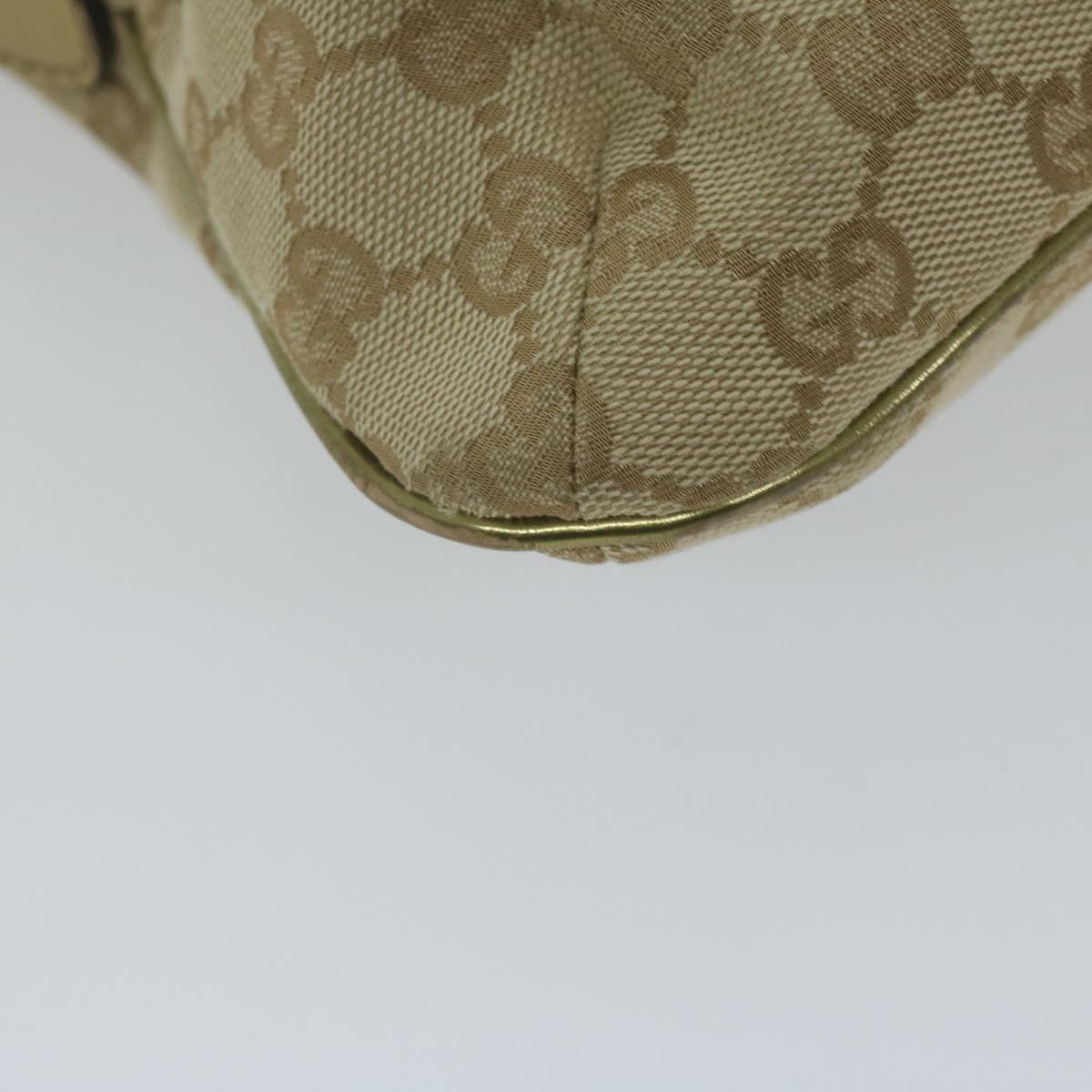 GUCCI GG Canvas Sherry Line Shoulder Bag Beige Gold 189749 Auth 61429