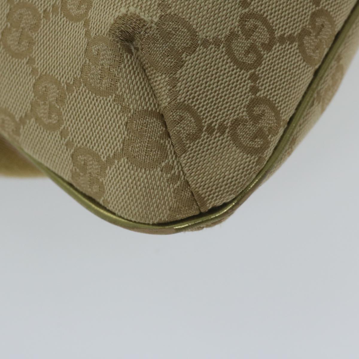 GUCCI GG Canvas Sherry Line Shoulder Bag Beige Gold 189749 Auth 61429