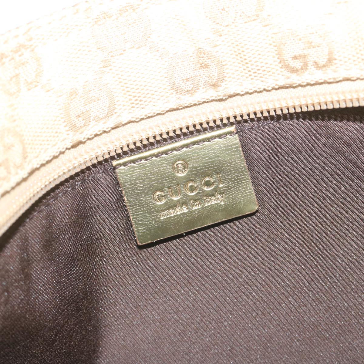 GUCCI GG Canvas Sherry Line Shoulder Bag Beige Gold 189749 Auth 61429