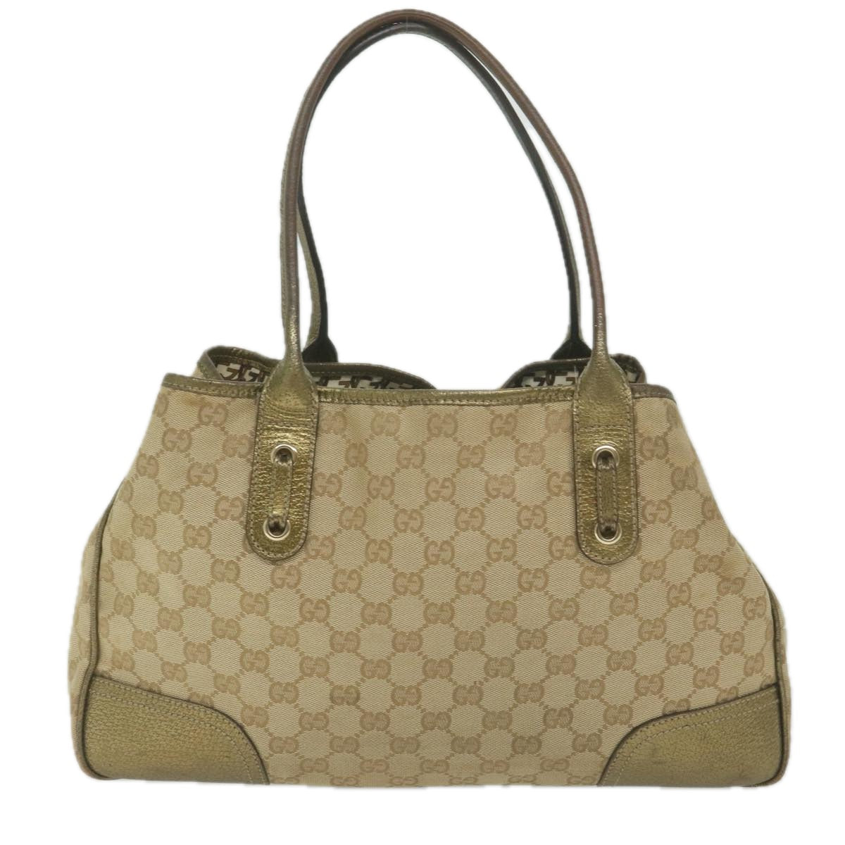 GUCCI GG Canvas Tote Bag Beige 163805 Auth 61430 - 0