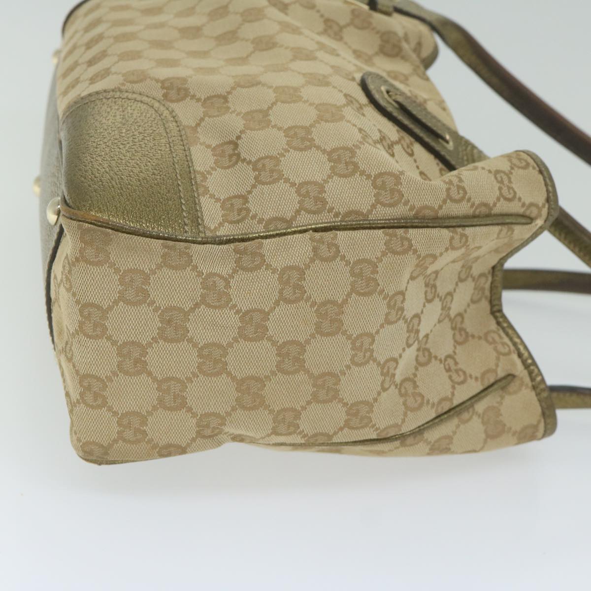 GUCCI GG Canvas Tote Bag Beige 163805 Auth 61430