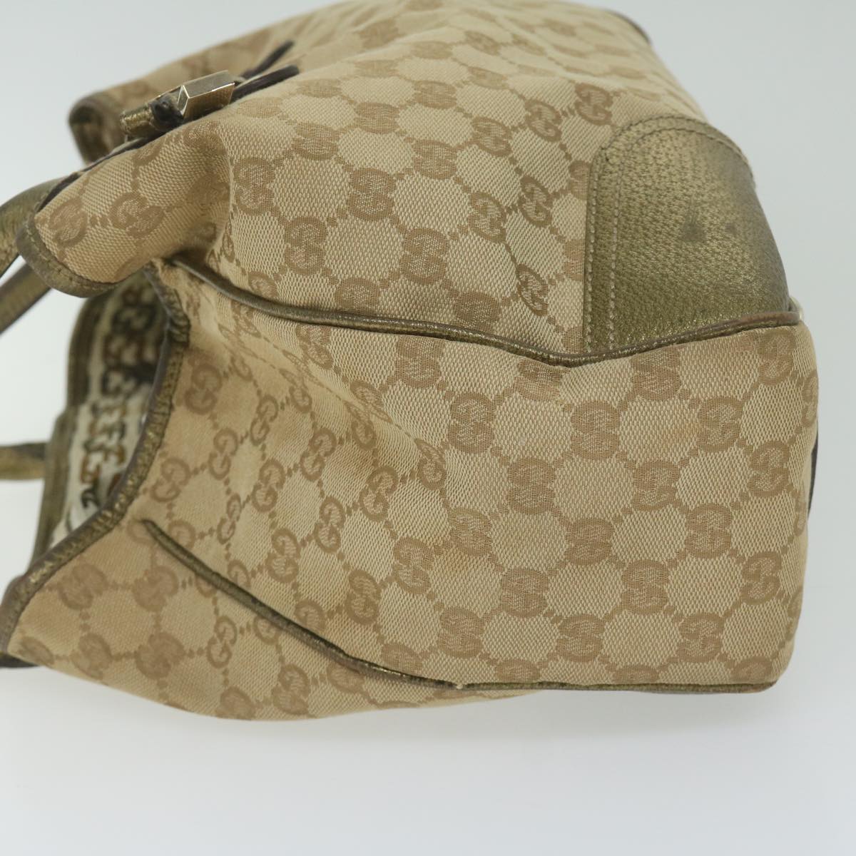 GUCCI GG Canvas Tote Bag Beige 163805 Auth 61430