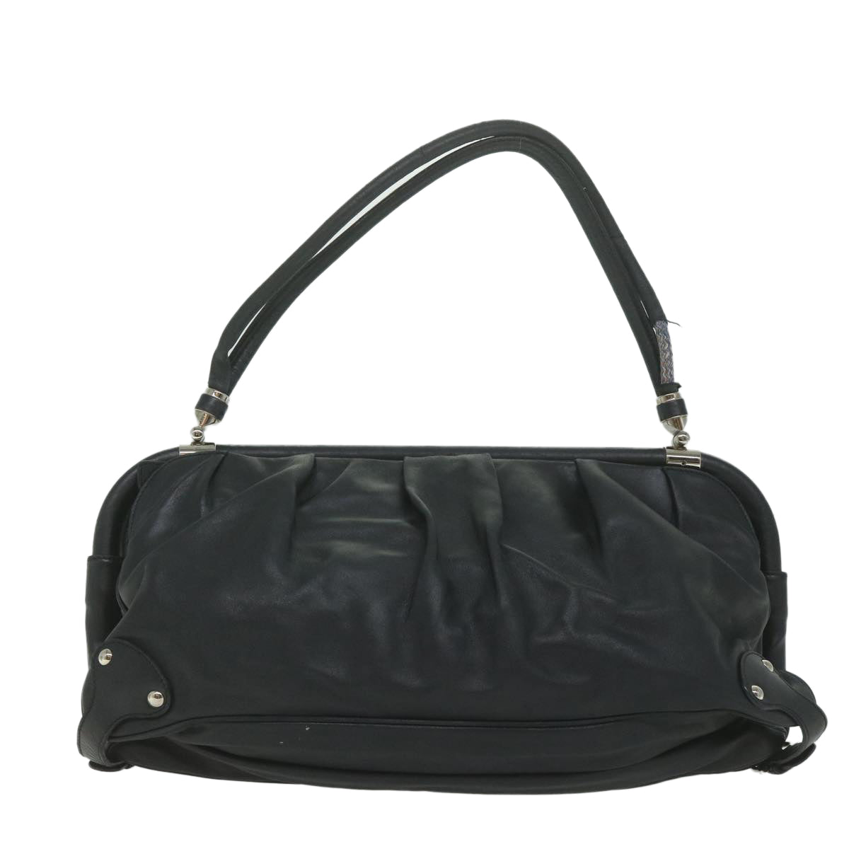 Salvatore Ferragamo Gancini Tote Bag Leather Black Auth 61440 - 0