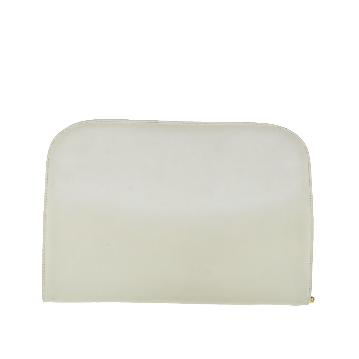 Salvatore Ferragamo Gancini Chain Shoulder Bag Leather White Auth 61465 - 0
