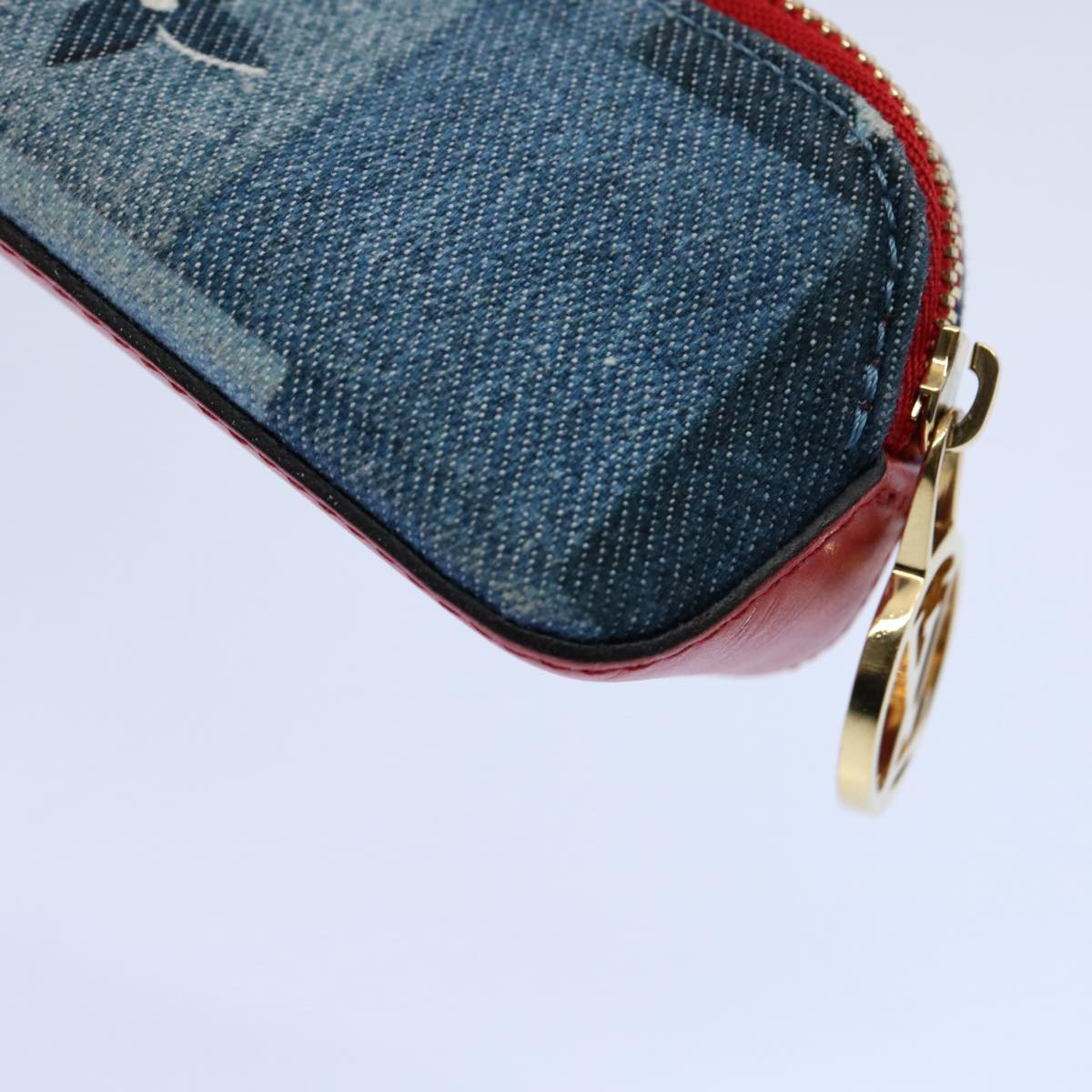 LOUIS VUITTON Monogram Denim Trousse Elizabeth Pen Case Blue GI0444 Auth 61468