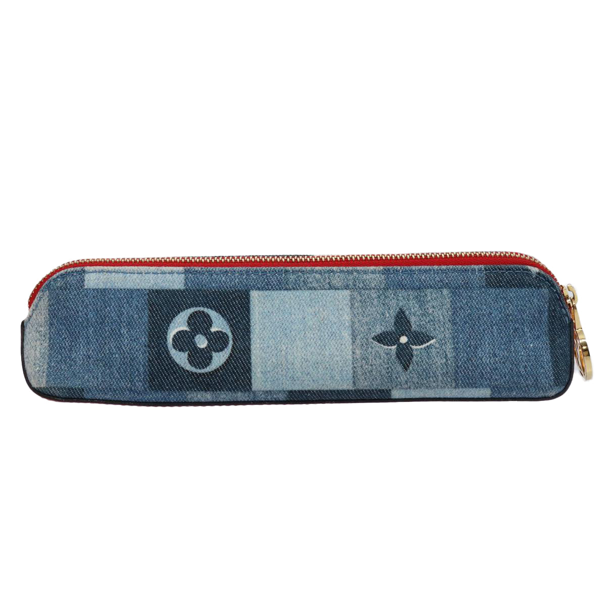 LOUIS VUITTON Monogram Denim Trousse Elizabeth Pen Case Blue GI0444 Auth 61468 - 0