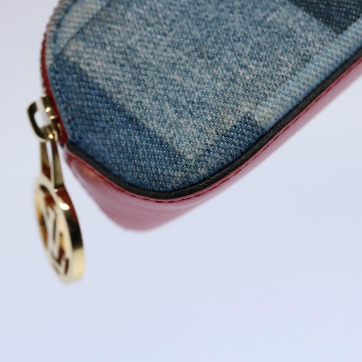 LOUIS VUITTON Monogram Denim Trousse Elizabeth Pen Case Blue GI0444 Auth 61468