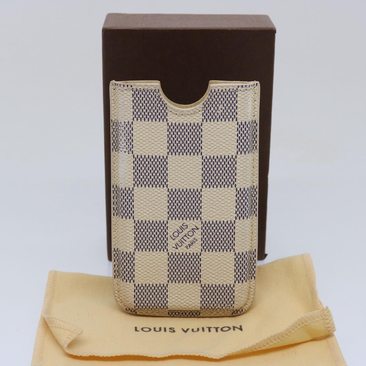 LOUIS VUITTON Damier Azur iPhone 4 Case iPhone Case N63001 LV Auth 61469