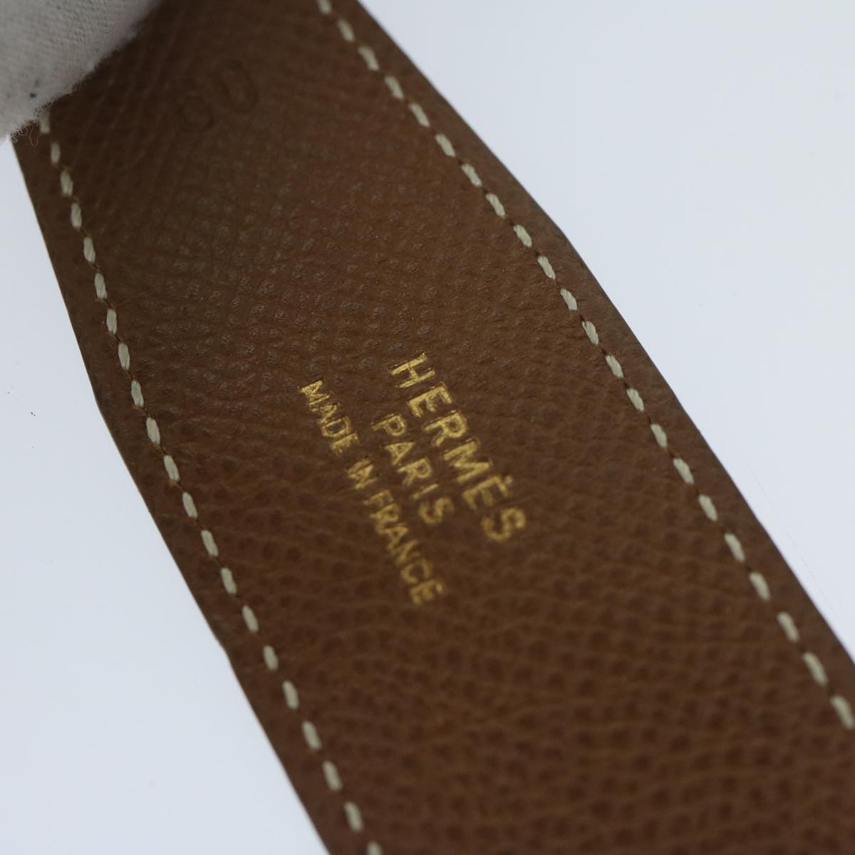 HERMES Constance Belt Leather 22.8""-24.8"" Black Brown Auth 61470
