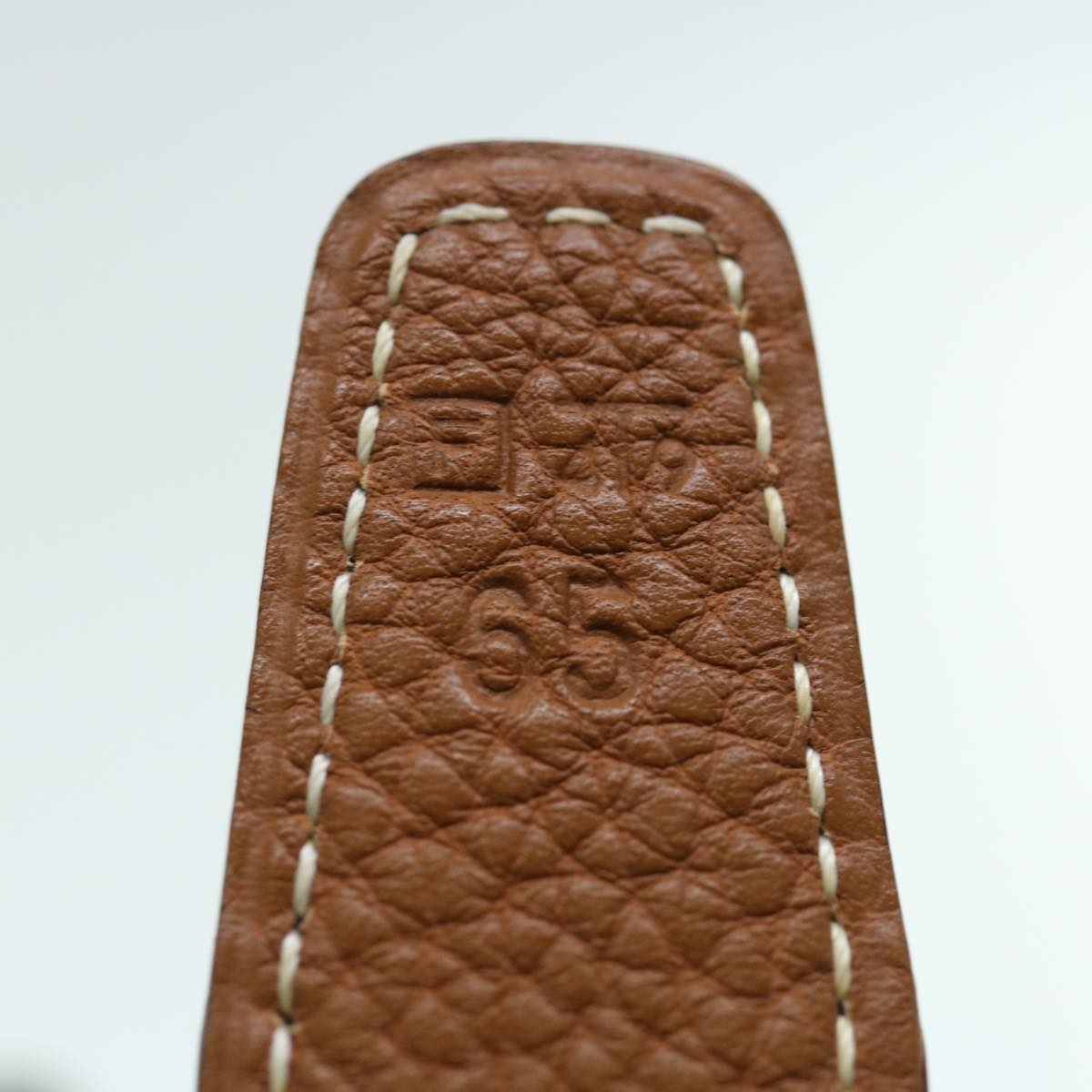 HERMES Constance Belt Leather 24.4""-26.4"" Black Brown Auth 61471