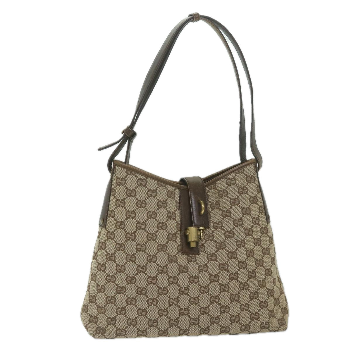 GUCCI GG Canvas Jackie Shoulder Bag Beige 110291 Auth 61488