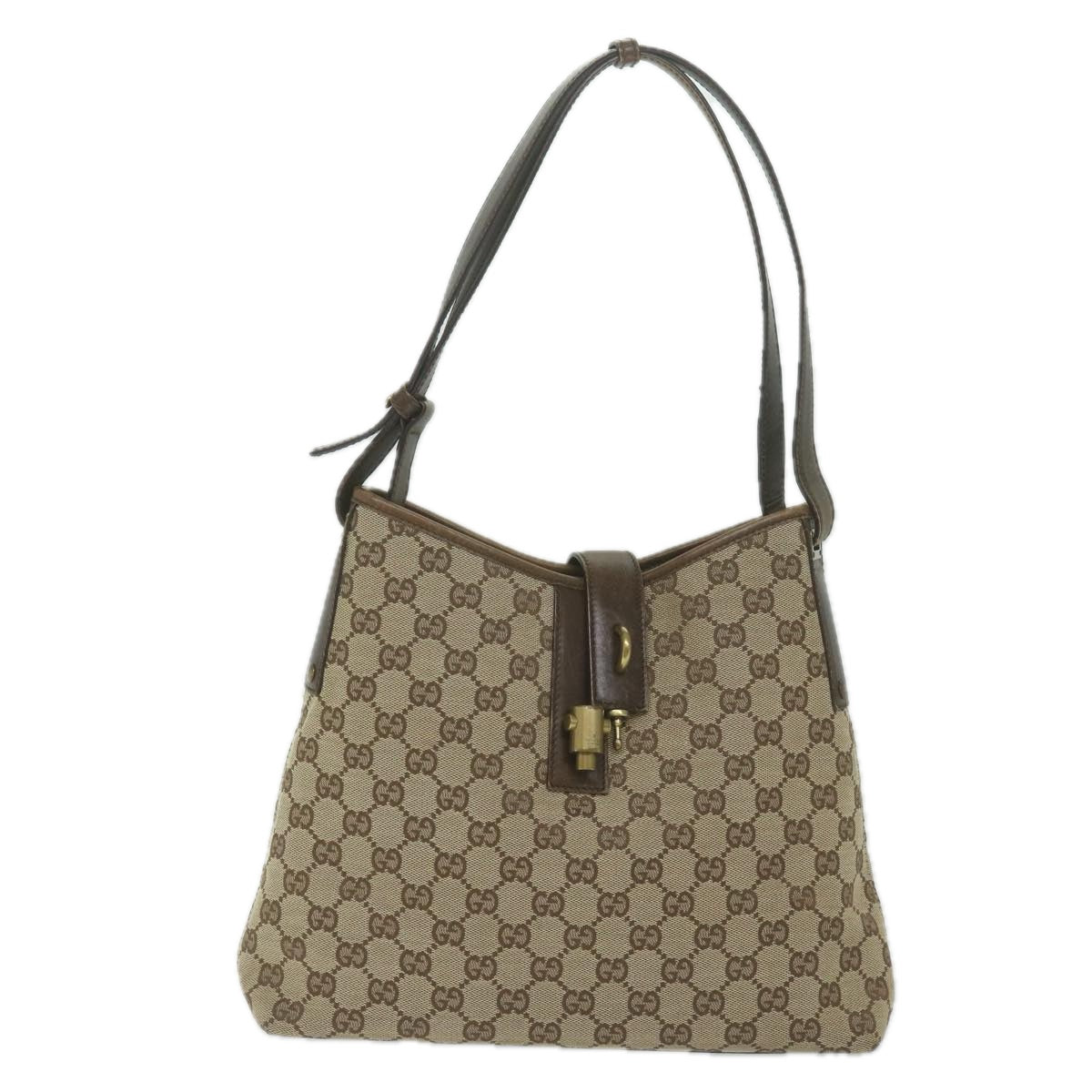 GUCCI GG Canvas Jackie Shoulder Bag Beige 110291 Auth 61488