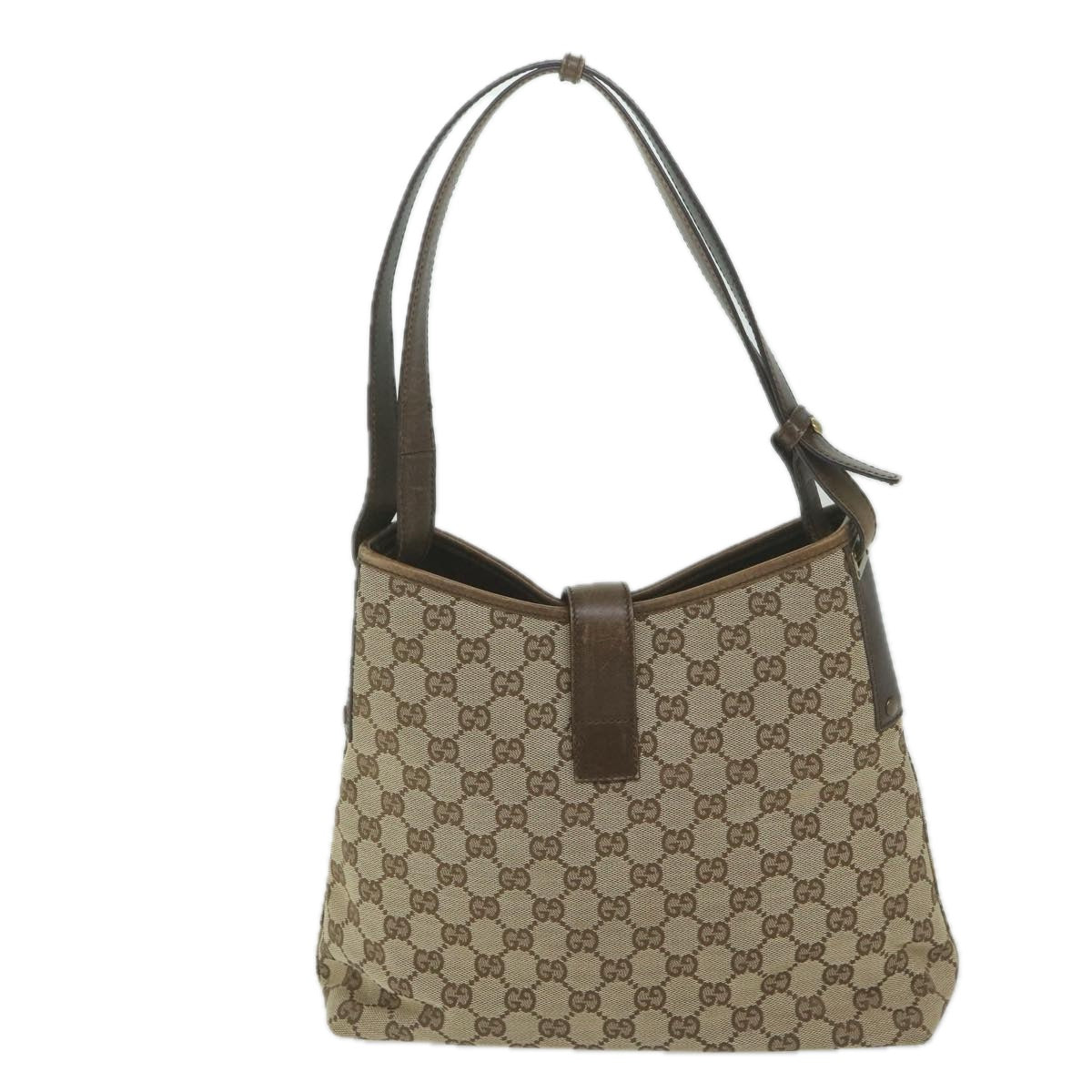 GUCCI GG Canvas Jackie Shoulder Bag Beige 110291 Auth 61488