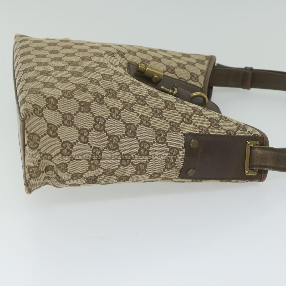 GUCCI GG Canvas Jackie Shoulder Bag Beige 110291 Auth 61488