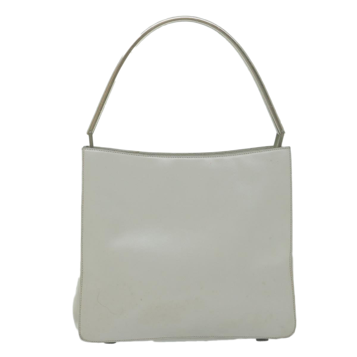 PRADA Shoulder Bag Leather Ivory Auth 61492 - 0