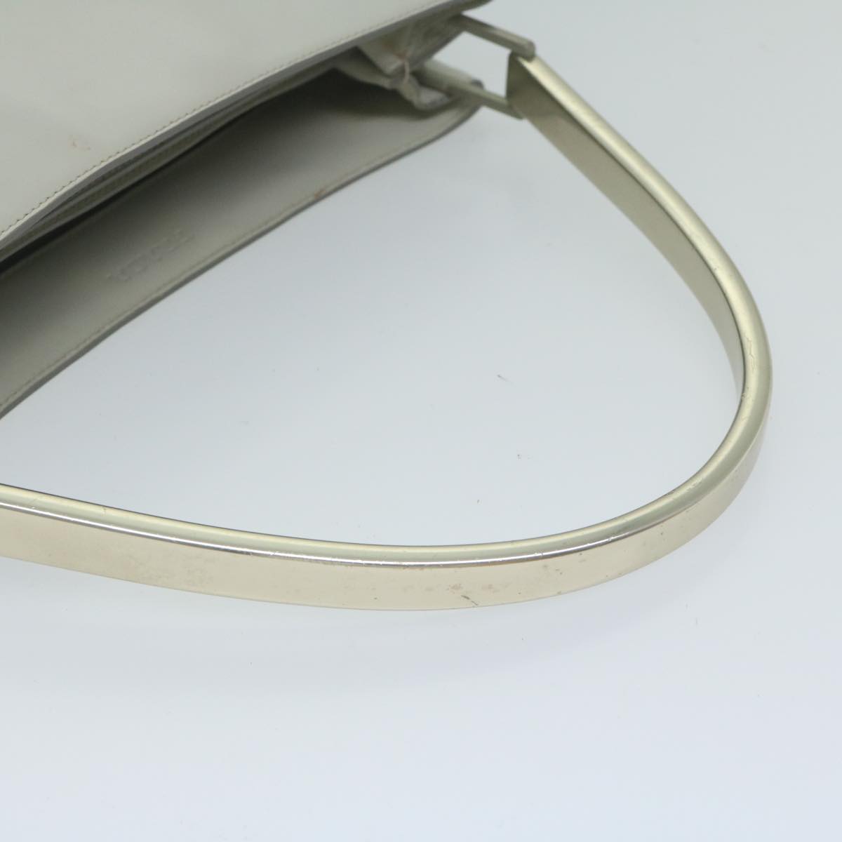 PRADA Shoulder Bag Leather Ivory Auth 61492