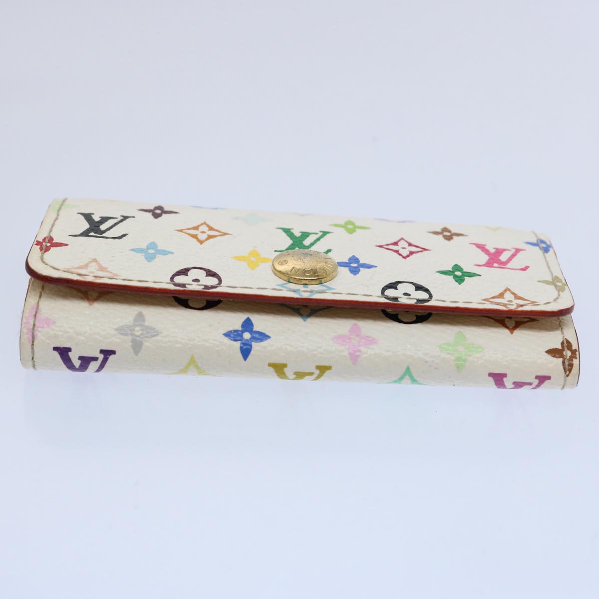 LOUIS VUITTON Monogram Multicolor Multi Cles 4 Keys Case White M60043 Auth 61500