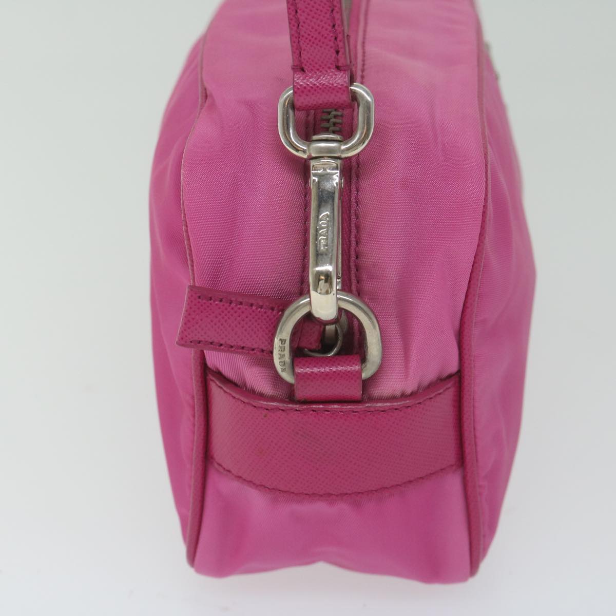 PRADA Accessory Pouch Nylon Pink Auth 61517