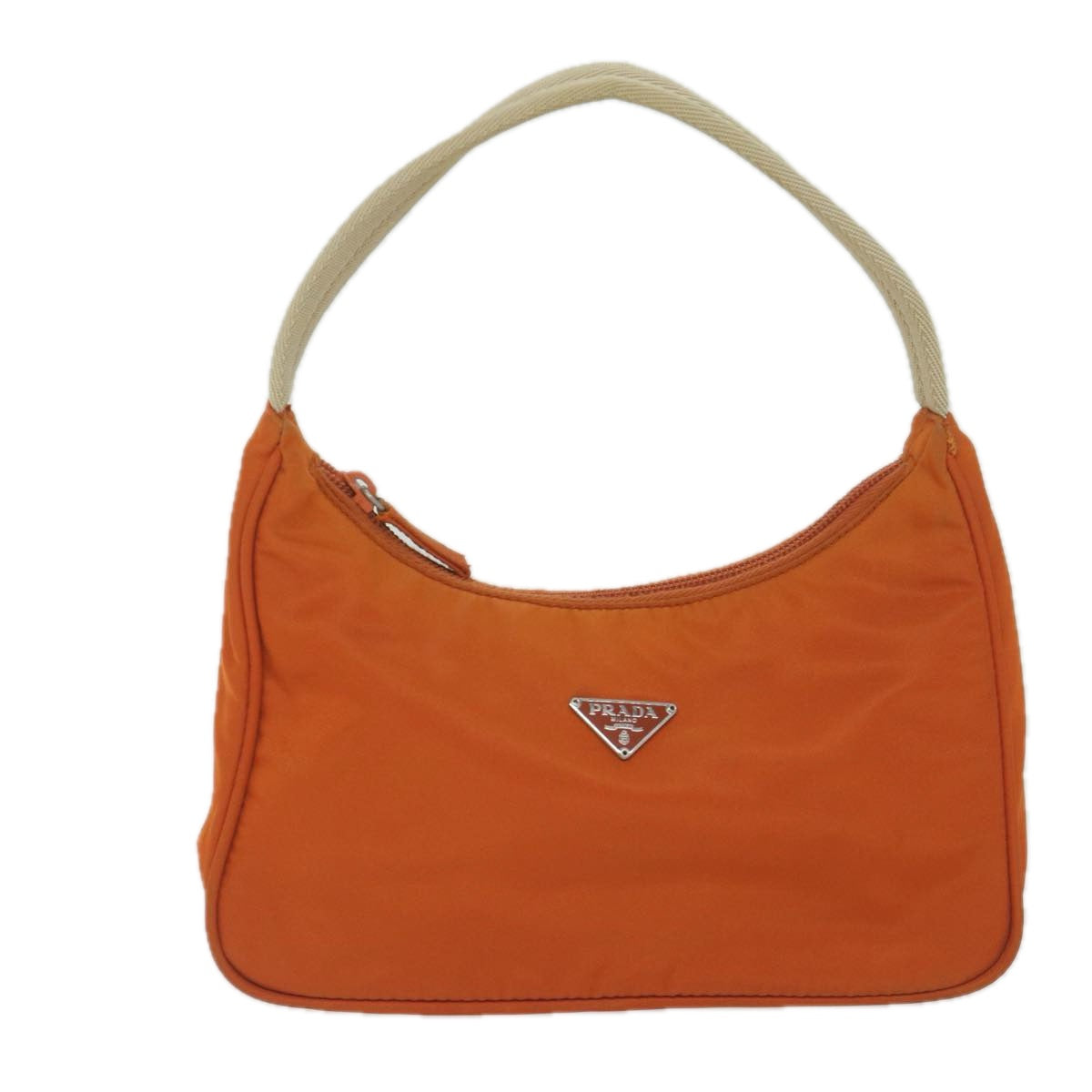 PRADA Hand Bag Nylon Orange Auth 61518