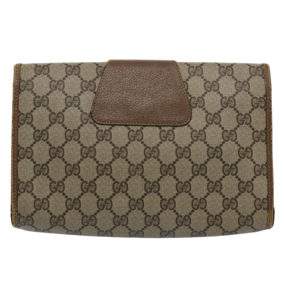 GUCCI GG Supreme Web Sherry Line Clutch Bag Beige Red Green 89 01 030 Auth 61534 - 0