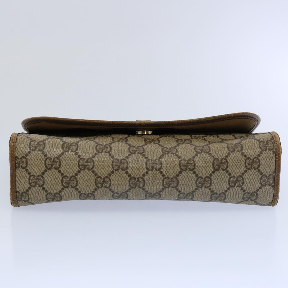 GUCCI GG Supreme Web Sherry Line Clutch Bag Beige Red Green 89 01 030 Auth 61534