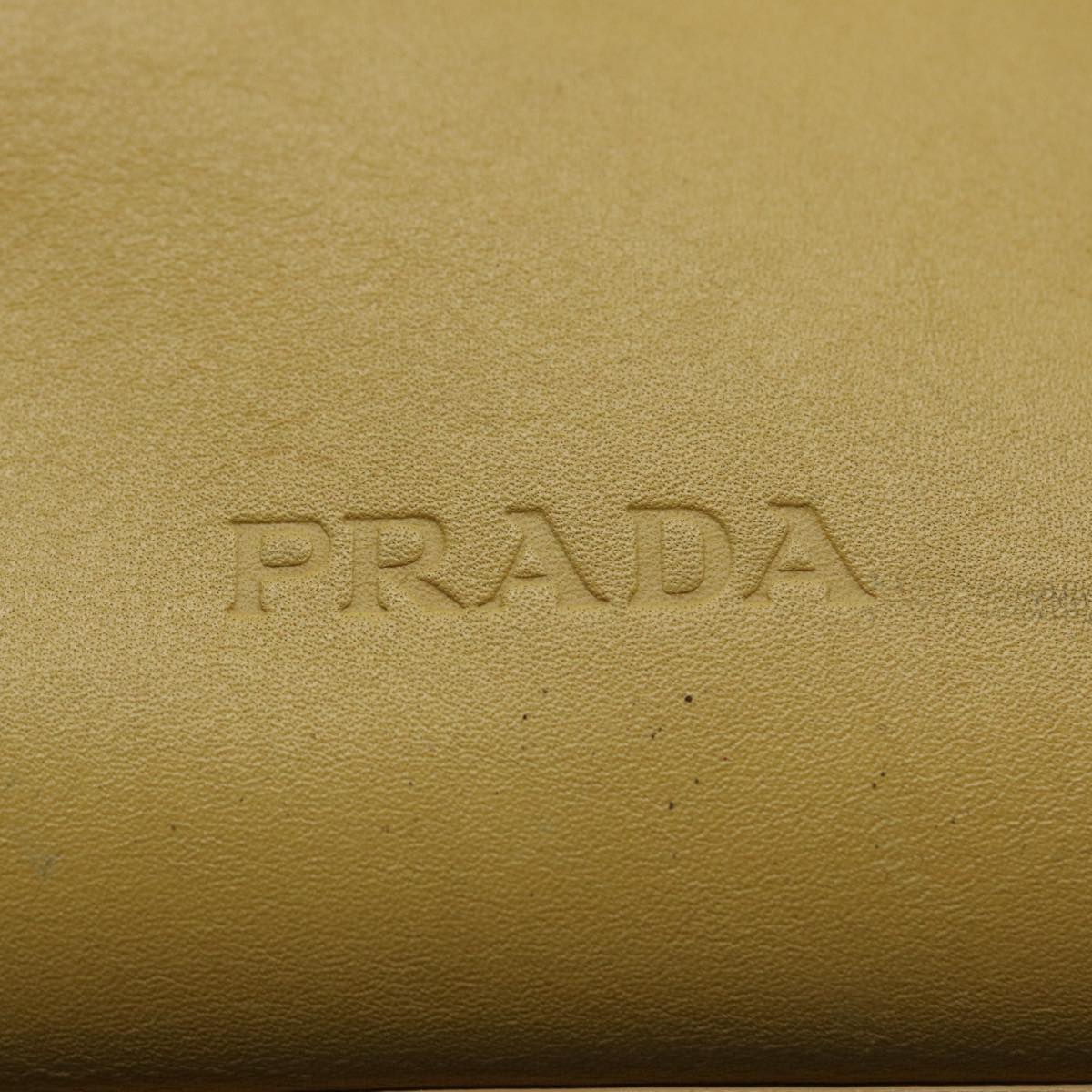 PRADA Shoulder Bag Leather Yellow Auth 61556