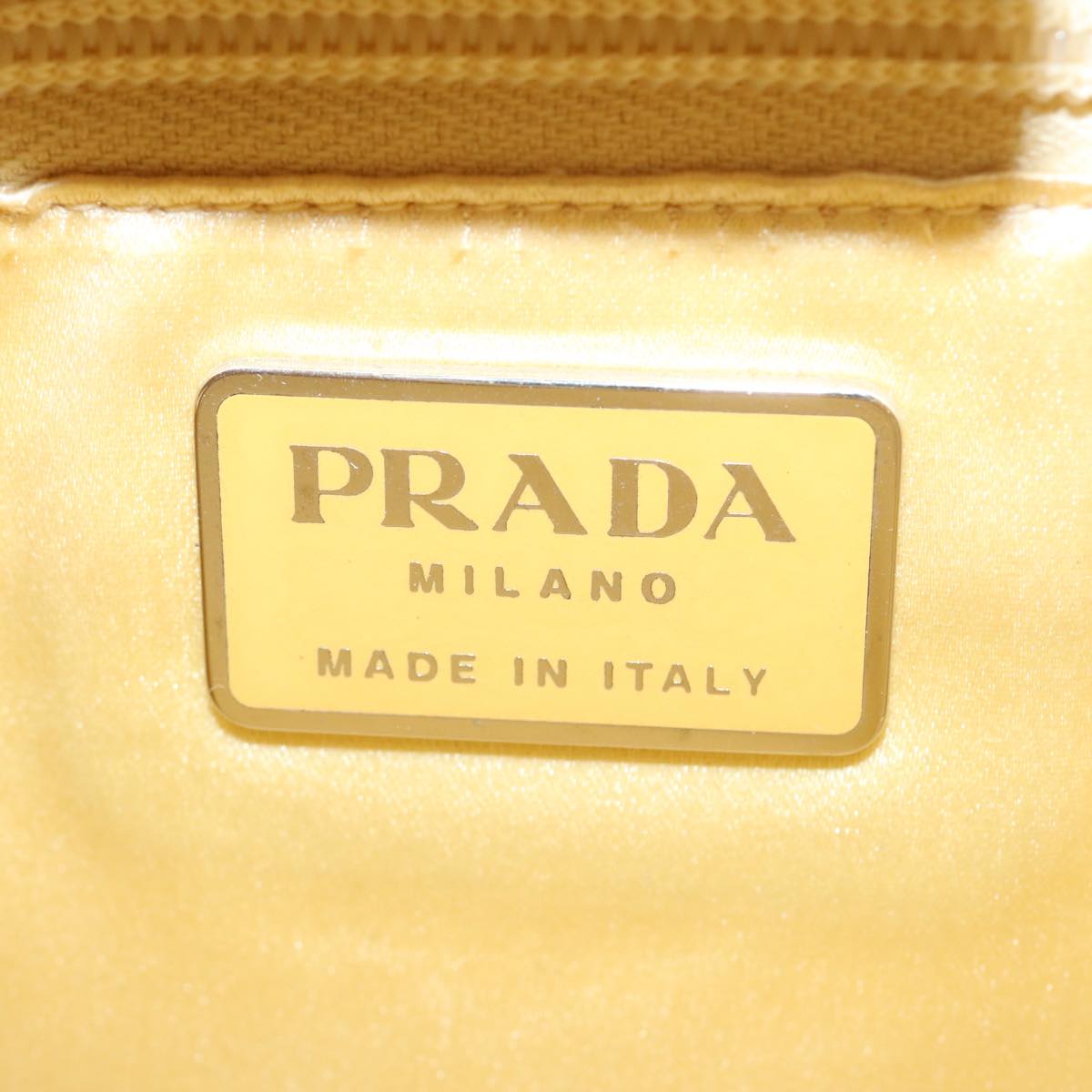 PRADA Shoulder Bag Leather Yellow Auth 61556