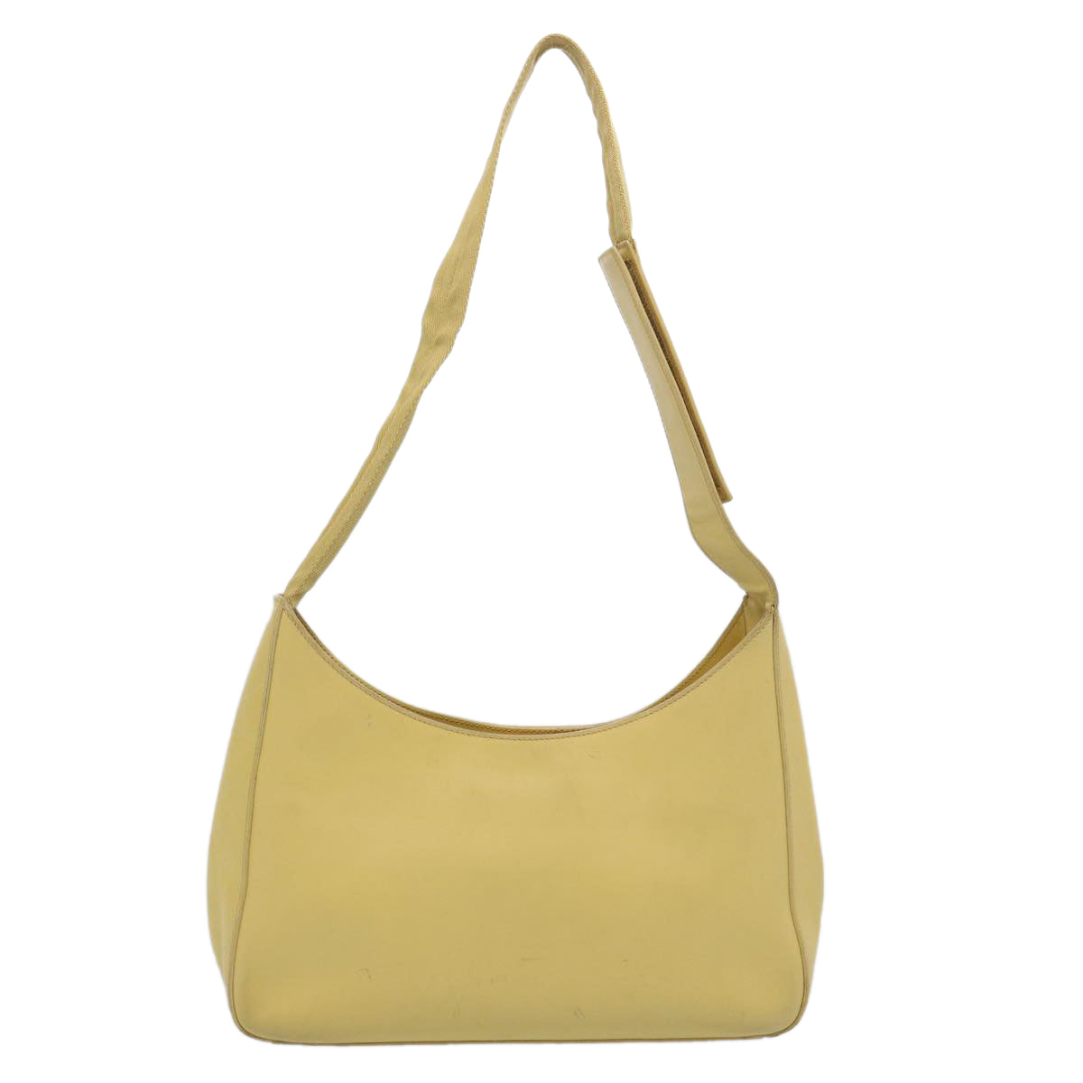 PRADA Shoulder Bag Leather Yellow Auth 61556