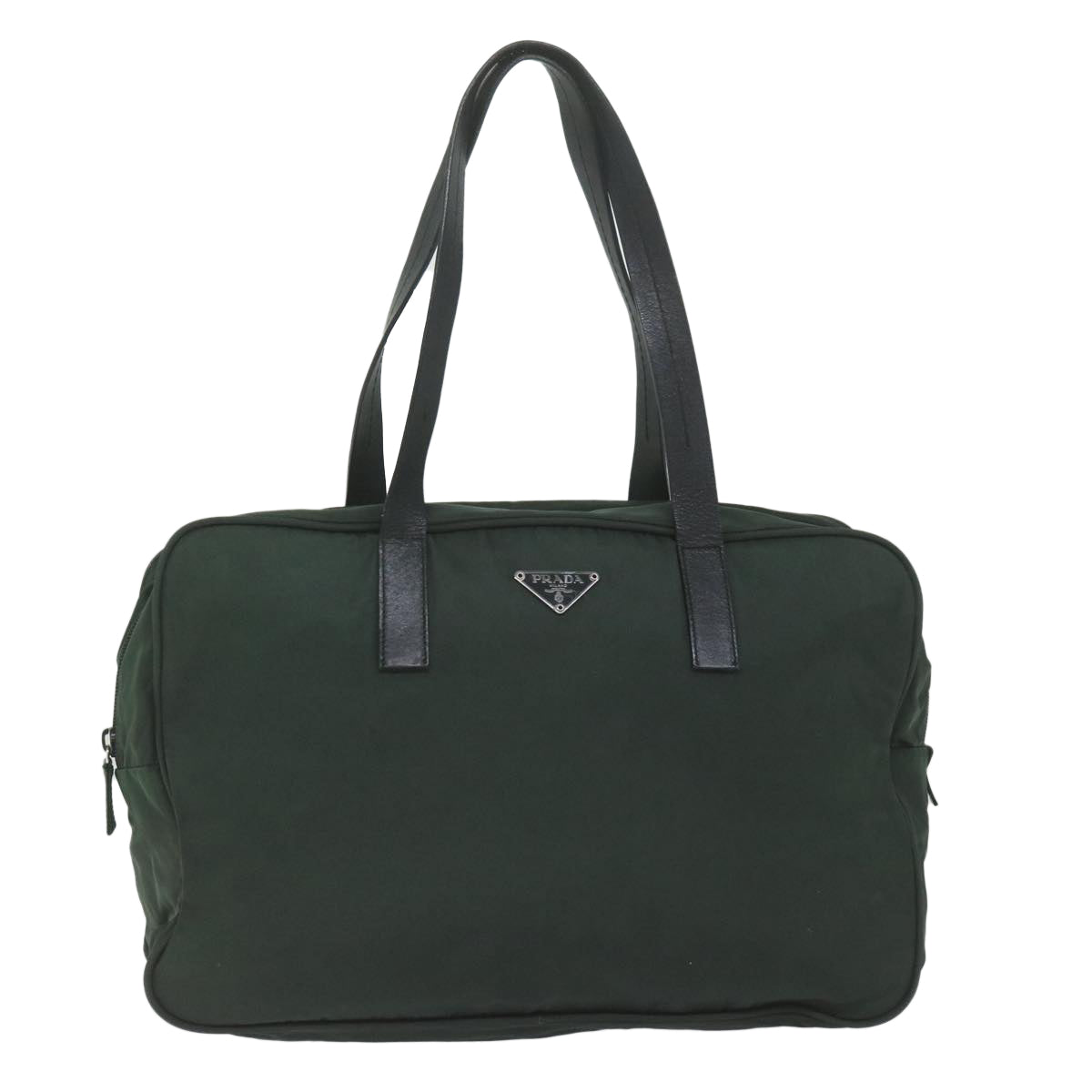 PRADA Hand Bag Nylon Green Auth 61627