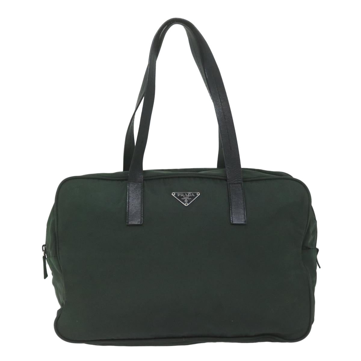 PRADA Hand Bag Nylon Green Auth 61627