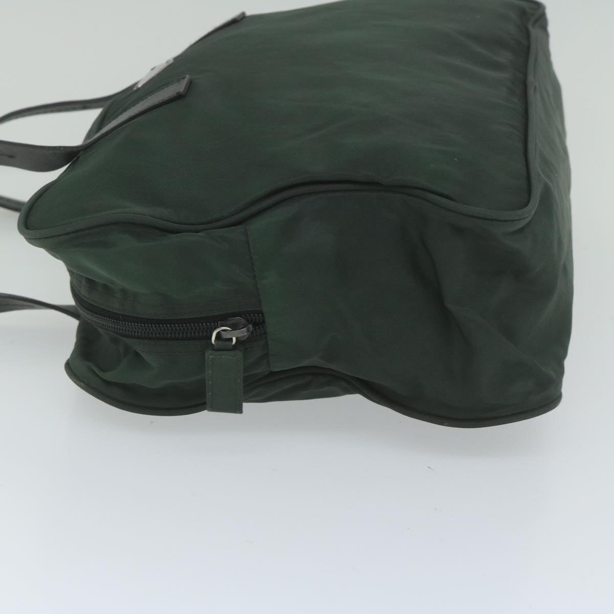 PRADA Hand Bag Nylon Green Auth 61627