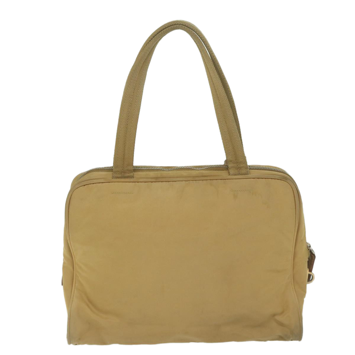 PRADA Hand Bag Nylon Beige Auth 61628 - 0