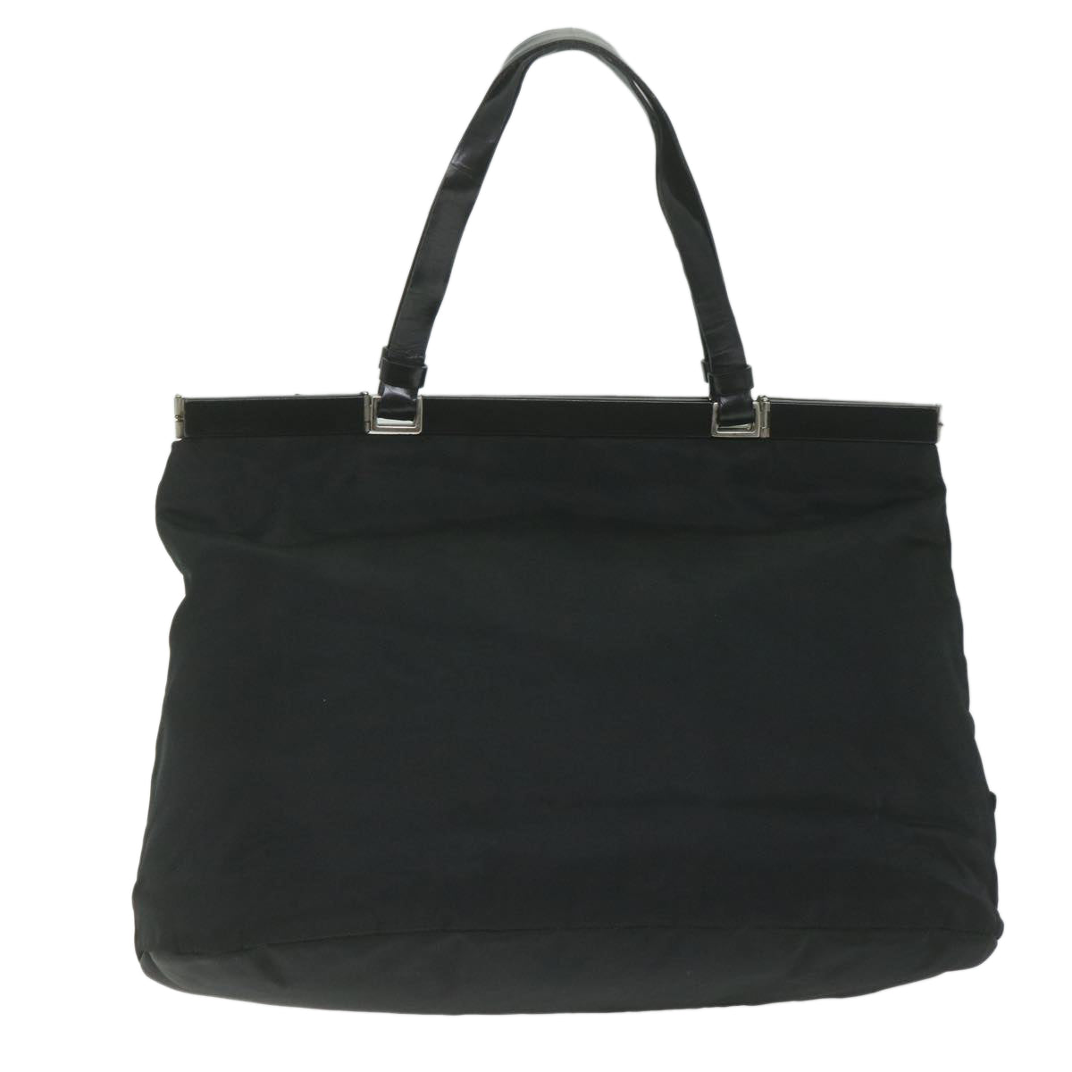 PRADA Hand Bag Nylon Black Auth 61632 - 0