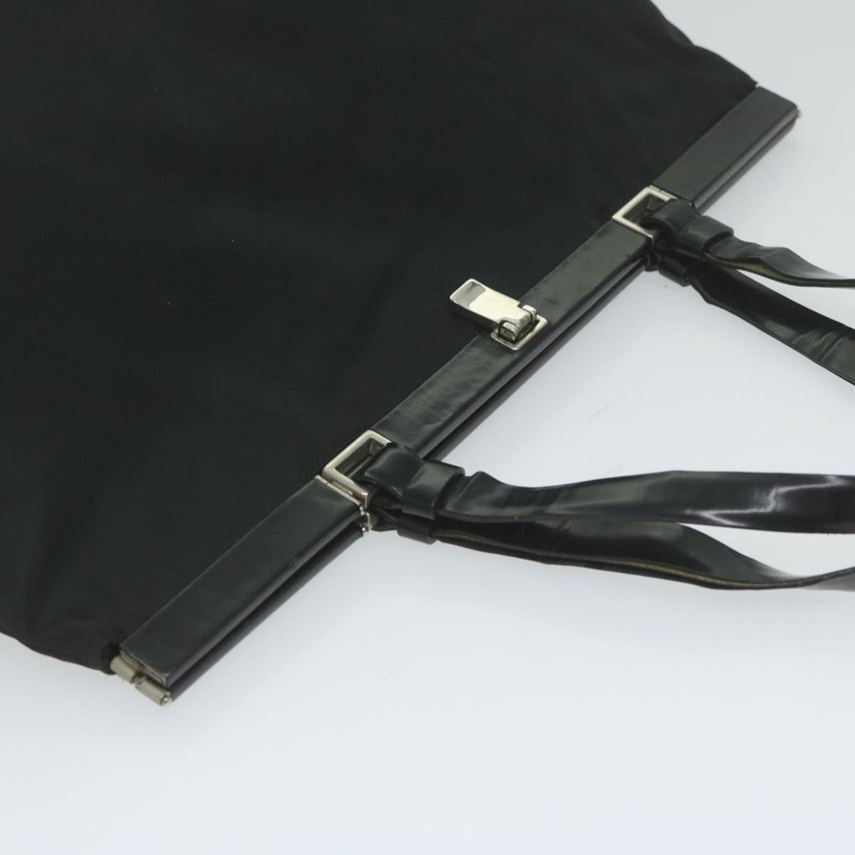 PRADA Hand Bag Nylon Black Auth 61632