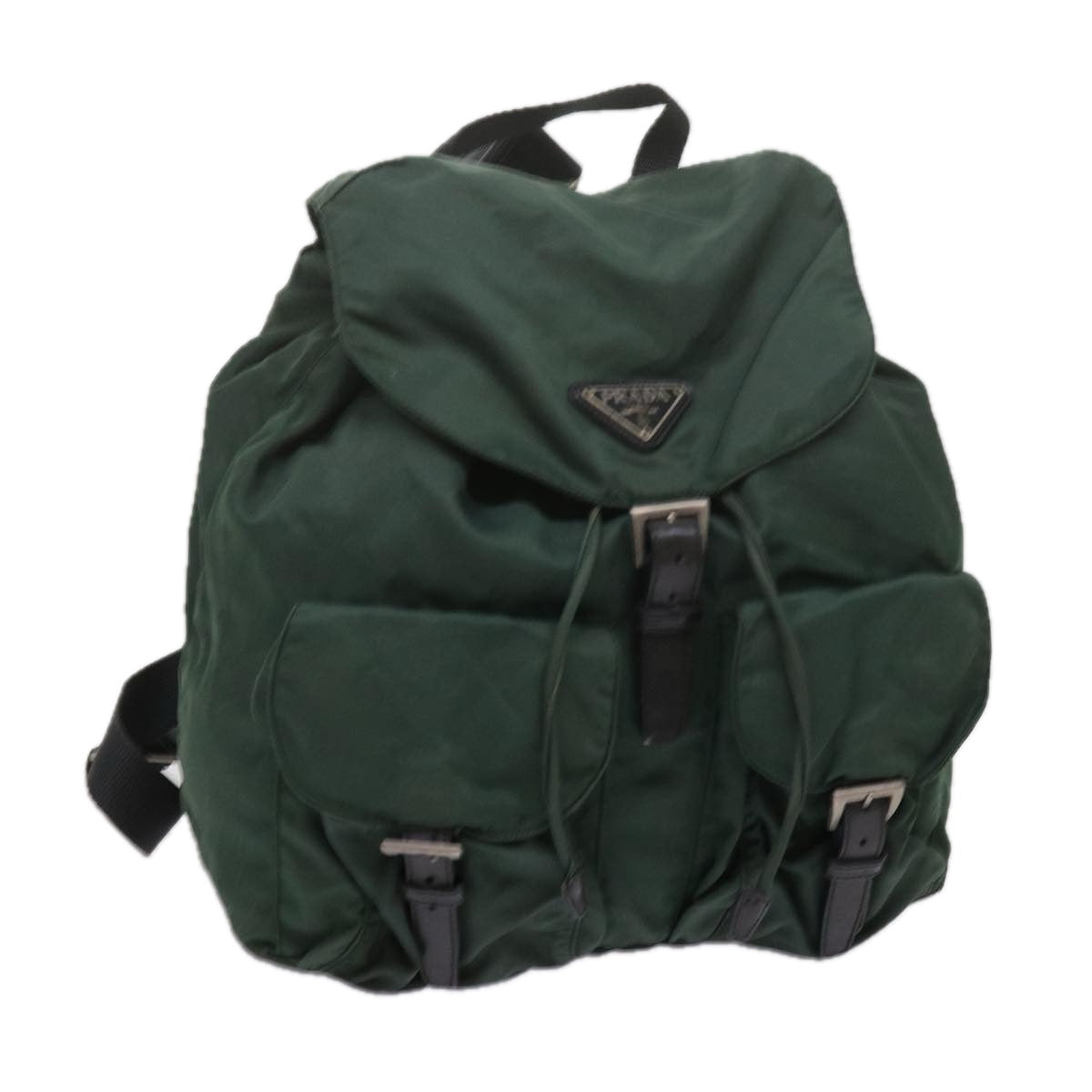 PRADA Backpack Nylon Green Auth 61636