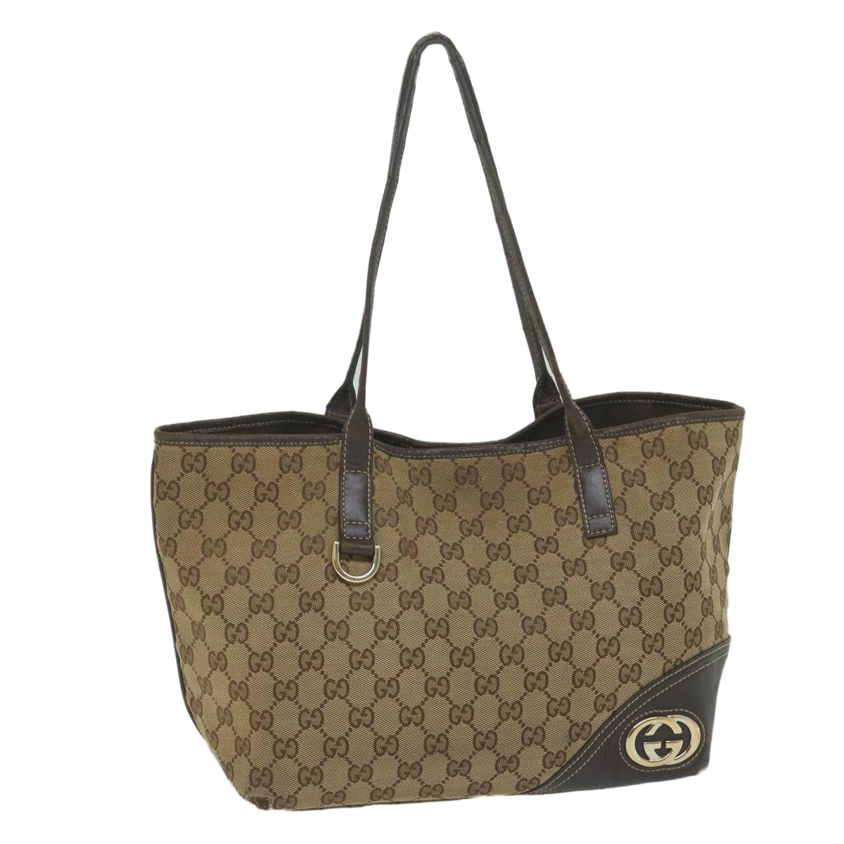 GUCCI GG Canvas Tote Bag Beige 169946 Auth 61653