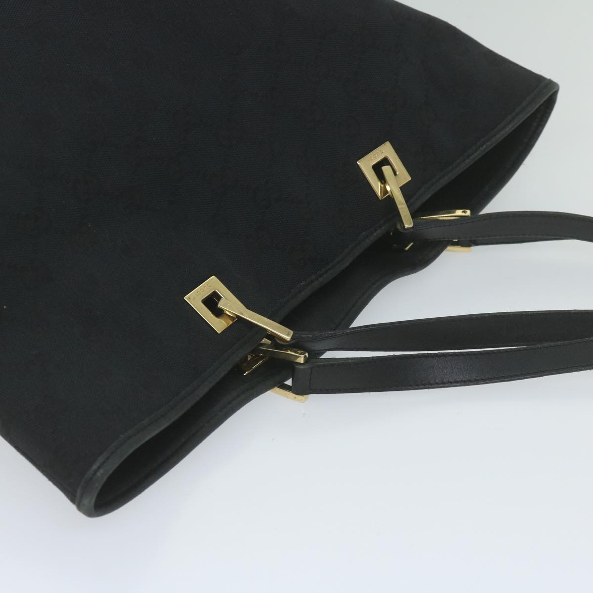 GUCCI GG Canvas Tote Bag Black Auth 61656