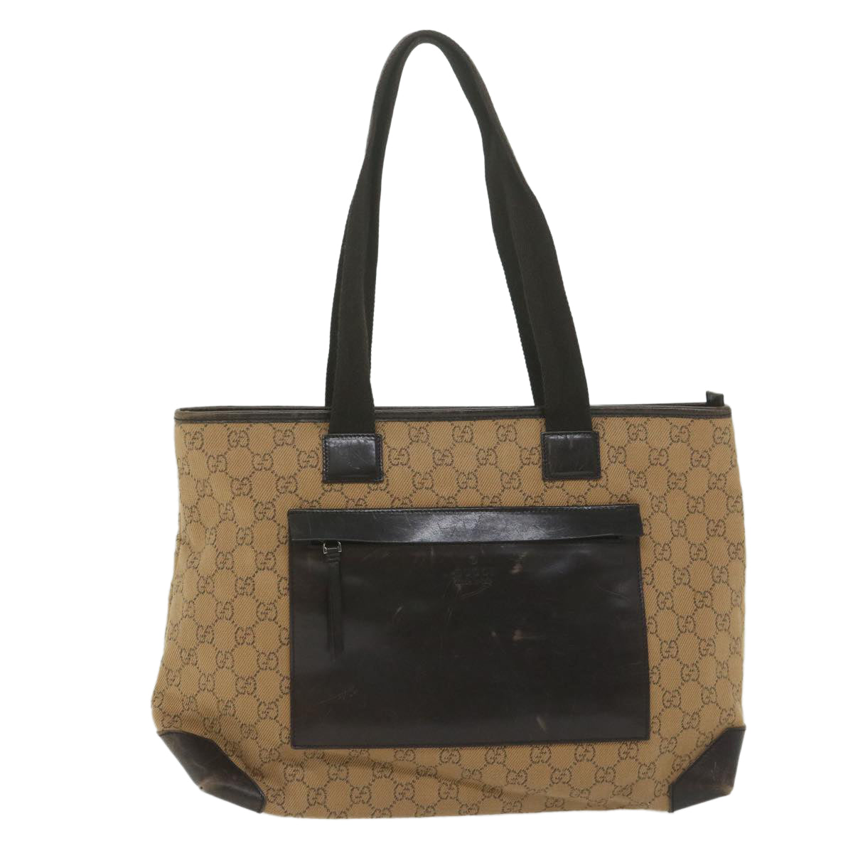 GUCCI GG Canvas Tote Bag Brown Auth 61657