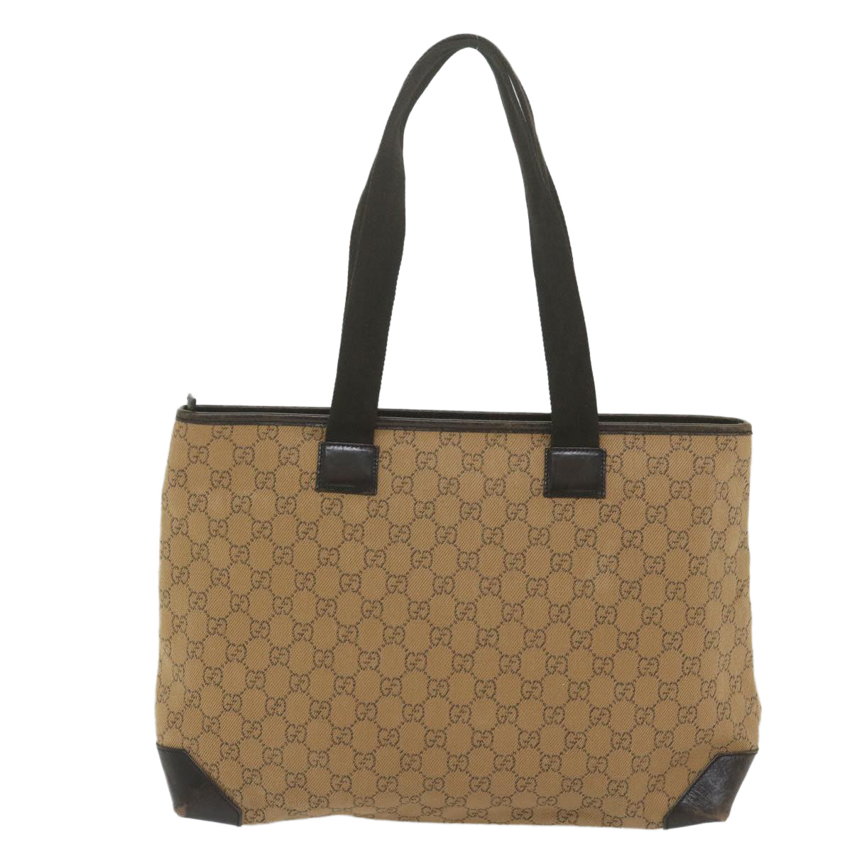 GUCCI GG Canvas Tote Bag Brown Auth 61657 - 0