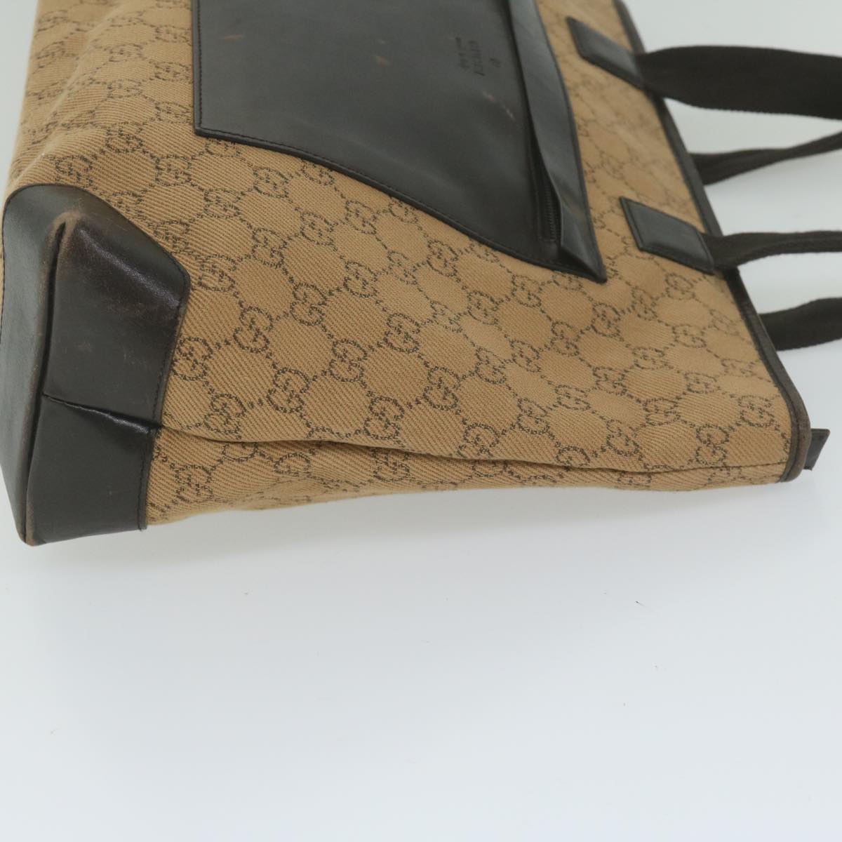 GUCCI GG Canvas Tote Bag Brown Auth 61657