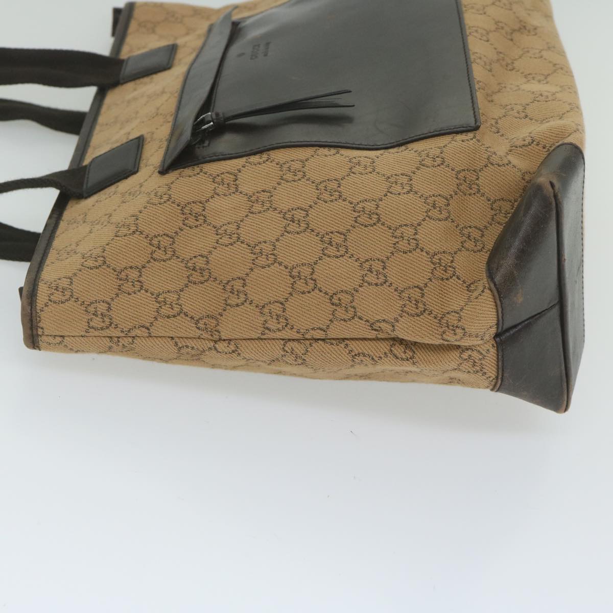 GUCCI GG Canvas Tote Bag Brown Auth 61657