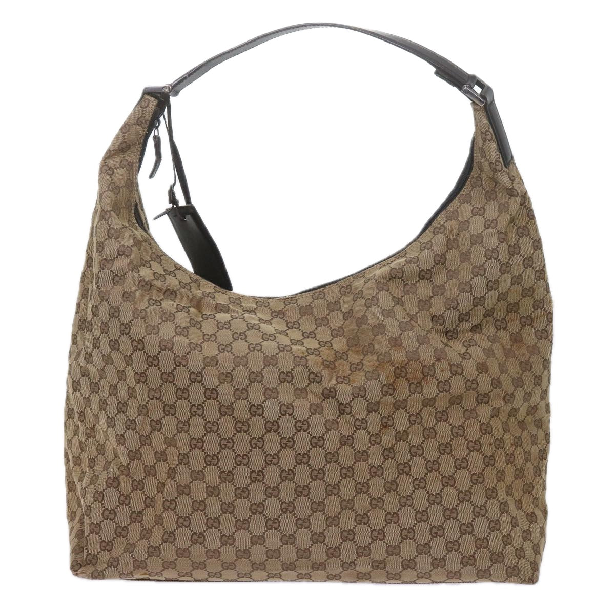 GUCCI GG Canvas Shoulder Bag Beige Auth 61662