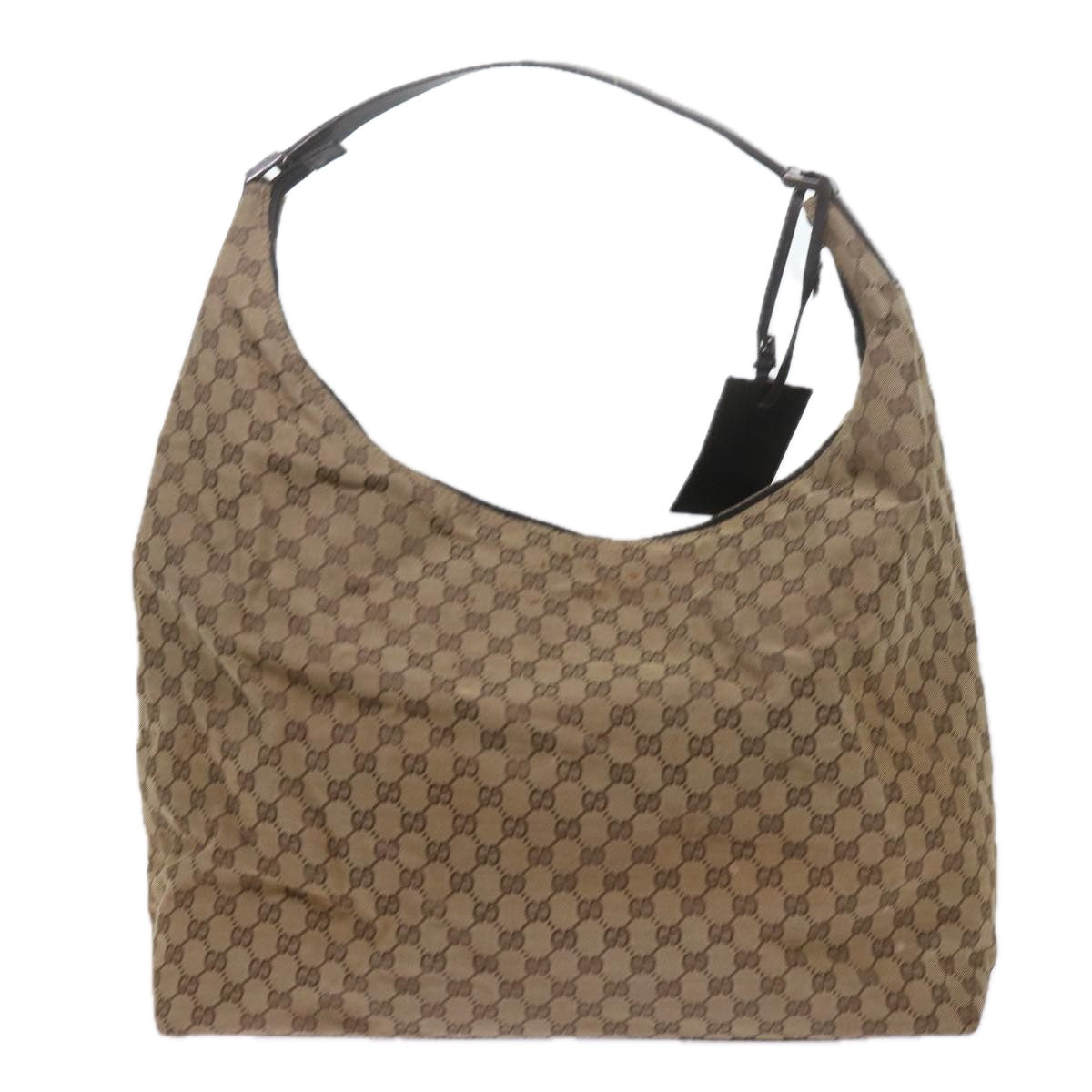 GUCCI GG Canvas Shoulder Bag Beige Auth 61662