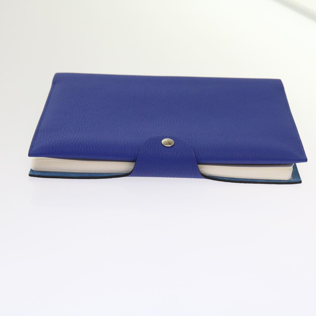 HERMES Uris Neo MM Day Planner Cover Leather Blue Auth 61676A